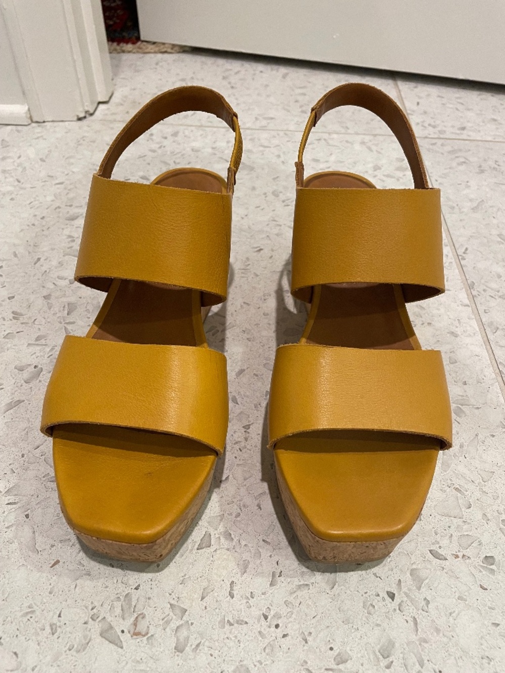 Coclico yellow wedge sandal